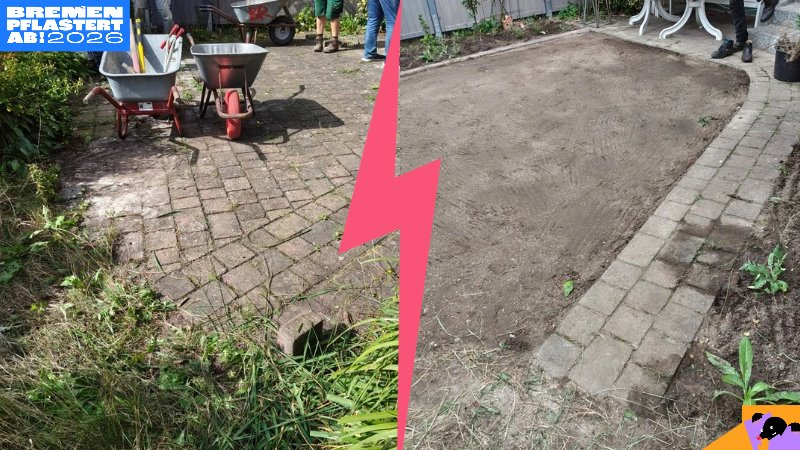 Entsiegelung im Vorgarten: Vergleich Vorher Nachher